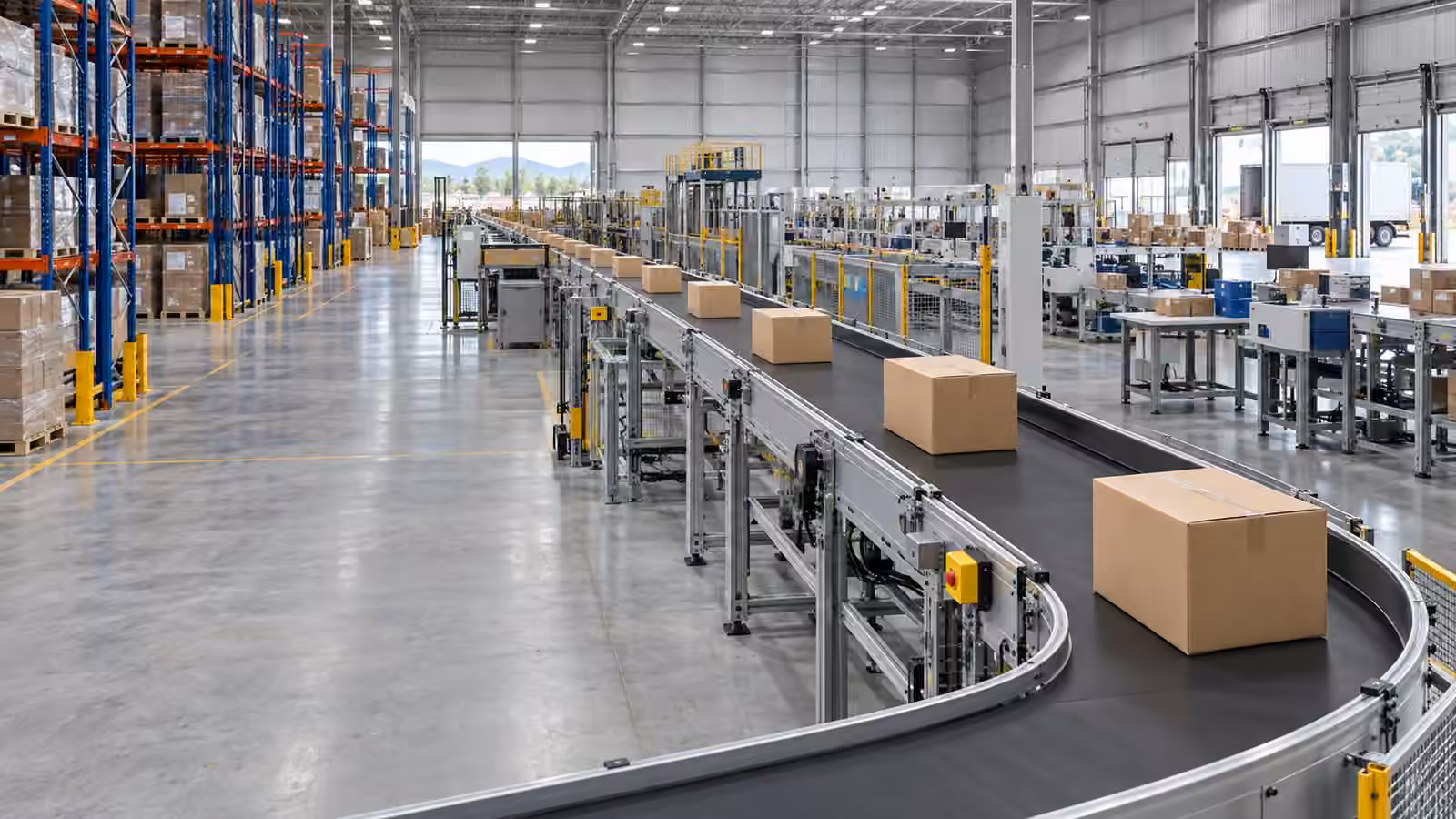 Conveyor Belt ลำเลียงกล่องสินค้าภายในศูนย์กระจายสินค้า