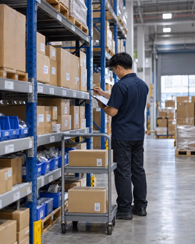 การตรวจนับสินค้าและตำแหน่งจัดเก็บก่อนวางระบบ Smart Warehouse